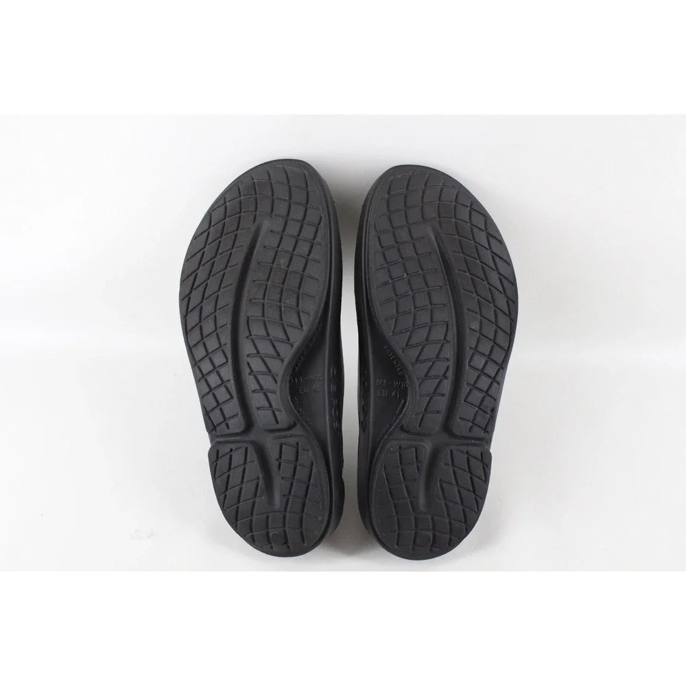 OOFOS OOahh Recovery Slides‎ Mens 8 Womens 10 Black Sandals Slip On Shoes